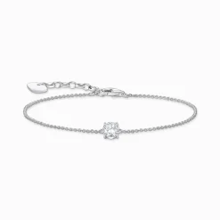 Fashion Bracelet avec pendentif à zircone blanche, argent Femme Bracelets|Argent 925