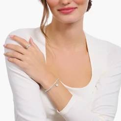 Fashion Bracelet avec pendentif à zircone blanche, argent Femme Bracelets|Argent 925
