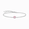 Best Bracelet avec pendentif à zircone rose, argent Femme Bracelets|Argent 925