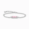 New Bracelet avec pierres roses et blanches argent Femme Bracelets