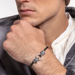Store Bracelet cuir Black Cat Femme Bracelets|Bracelets