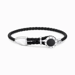 Shop Bracelet cuir médaille noir Femme Bracelets|Bracelets
