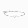 Flash Sale Bracelet cœur avec perles argent Femme Bracelets