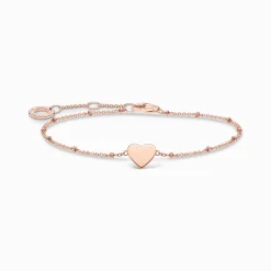 Flash Sale Bracelet cœur avec perles or rose Femme Bracelets|Placage Or Rose 18 Carats - Argent 925