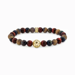 Sale Bracelet de Beads en œil de tigre, plaqué or Femme Bracelets|Bracelets