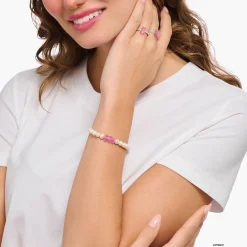 Store Bracelet de perles avec Ours d’Or rose, argent Femme Bracelets|Bracelets