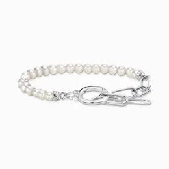 Cheap Bracelet de perles et maillons argent Femme Bracelets
