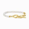 Online Bracelet de perles et maillons plaqué or Femme Bracelets|Placage Or 18 Carats - Argent 925