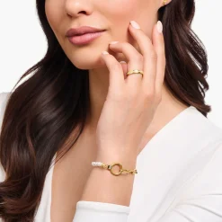 Online Bracelet de perles et maillons plaqué or Femme Bracelets|Placage Or 18 Carats - Argent 925