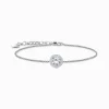 Discount Bracelet en argent avec pendentif halo et zircon blanc Femme Bracelets|Argent 925