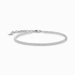 Shop Bracelet en argent avec petites pierres en zirconium blanc Femme Bracelets|Argent 925