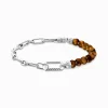 Outlet Bracelet en argent noirci à Beads marron Femme Bracelets|Bracelets