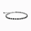 Shop Bracelet en argent noirci avec zircon noir Femme Bracelets|Argent 925