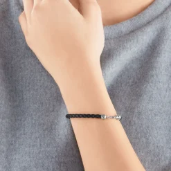 New Bracelet en cuir noir Femme Bracelets|Bracelets