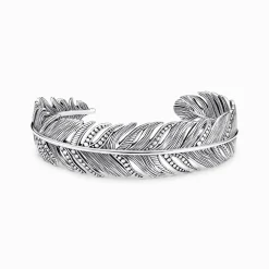 Store Bracelet jonc plume Femme Joncs Et Manchettes|Joncs Et Manchettes