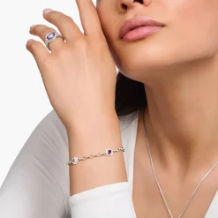 Flash Sale Bracelet lune, œil, cœur et soleil argent noirci Femme Bracelets