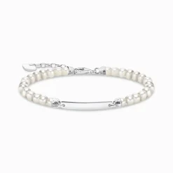 Online Bracelet perles argent Femme Bracelets