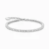 Online Bracelet rivière avec pierres blanches argent Femme Bracelets