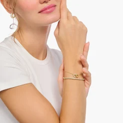 Online Bracelet rivière avec pierres blanches plaqué or Femme Bracelets