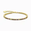 Best Bracelet rivière avec pierres multicolore plaqué or Femme Bracelets
