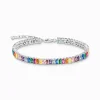 Hot Bracelet rivière avec pierres multicolore argent Femme Bracelets