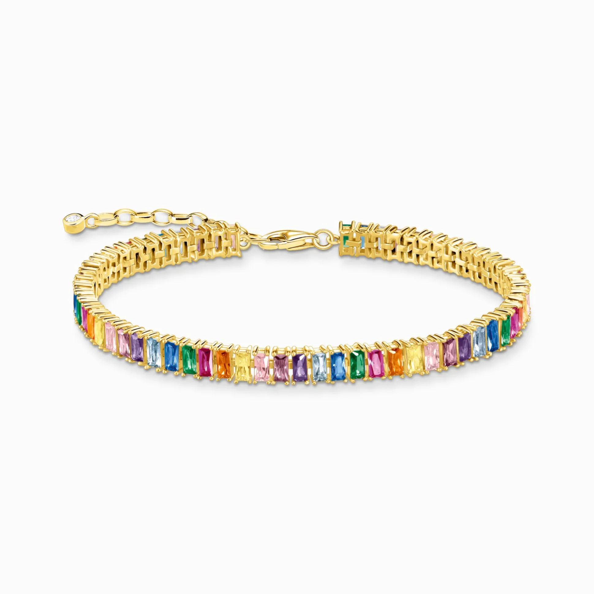 Clearance Bracelet rivière avec pierres multicolore plaqué or Femme Bracelets