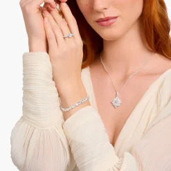 Discount Bracelet rivière en argent avec 31pierres blanches Femme Bracelets|Argent 925