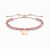 Discount Bracelet rose perles cœur or rose Femme Bracelets|Placage Or Rose 18 Carats - Argent 925
