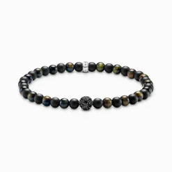Online Bracelet talisman énergie positive en obsidienne et œil de tigre Femme Bracelets|Bracelets