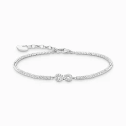 Cheap Bracelet tennis Infinity avec pierres blanches en argent Femme Bracelets