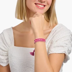 Clearance Bracelet tissé Charmista rose, rose fuchsia et violet Accessoires