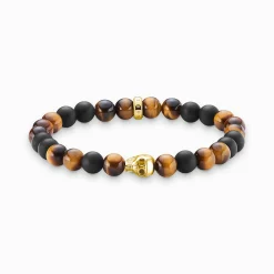 Best Sale Bracelet tête de mort marron Femme Bracelets|Placage Or 18 Carats - Argent 925