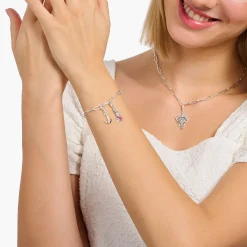 Online Breloque Charm ancre en argent, ornée de pierres Femme Charms|Charms