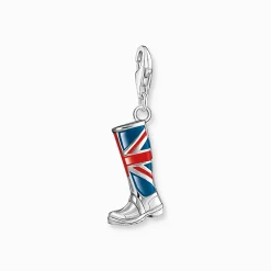 Best Sale Breloque Charm botte LONDRES avec Union Jack en argent Femme Charms|Charms