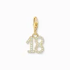 Flash Sale Breloque Charm chiffre 18 dorée, ornée de pierres blanches Femme Charms|Charms
