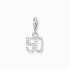 Cheap Breloque Charm chiffre 50 en argent, ornée de pierres blanches Femme Charms|Charms