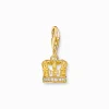 Cheap Breloque Charm couronne LONDRES dorée, ornée de pierres blanches Femme Charms|Charms