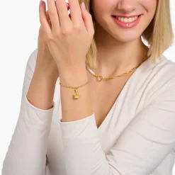 Cheap Breloque Charm couronne LONDRES dorée, ornée de pierres blanches Femme Charms|Charms