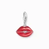 Best Breloque Charm en argent, bouche en cœur rouge Femme Charms|Charms