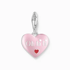 Store Breloque Charm en argent cœur rose je t’aime Femme Charms|Charms