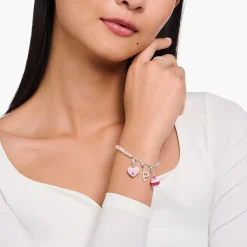 Cheap Breloque Charm en argent, macaron à la framboise rose Femme Charms|Charms