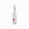 Cheap Breloque Charm KISS en argent, ornée de gemmes blanches Femme Charms|Charms