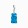 Shop Breloque Charm Ours d’or bleu, argent Femme Charms|Charms