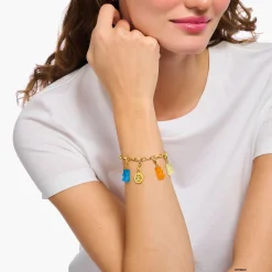 Clearance Breloque Charm Ours d’or orange, doré Femme Charms|Charms