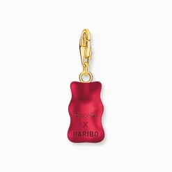 Sale Breloque Charm Ours d’or rouge, doré Femme Charms|Charms