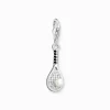 Fashion Breloque Charm raquette de tennis en argent, ornée d’une perle blanche Femme Charms|Charms