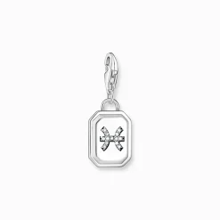 New Breloque Charm signe du zodiaque Poisson en argent, ornée de pierres Femme Charms|Charms