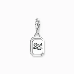 Online Breloque Charm signe du zodiaque Verseau en argent, ornée de pierres Femme Charms|Charms