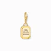 Best Sale Breloque Charm signe du zodiaque Balance dorée, ornée de pierres blanches Femme Charms|Charms