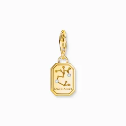 Fashion Breloque Charm signe du zodiaque Sagittaire dorée, ornée de pierres Femme Charms|Charms